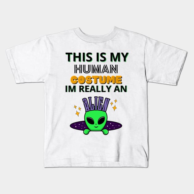 This Is My Human Costume Kids T-Shirt by Introvert Home 